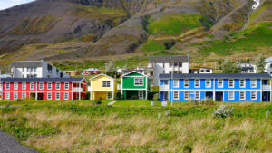 Siglufjordur Village Colourful houses